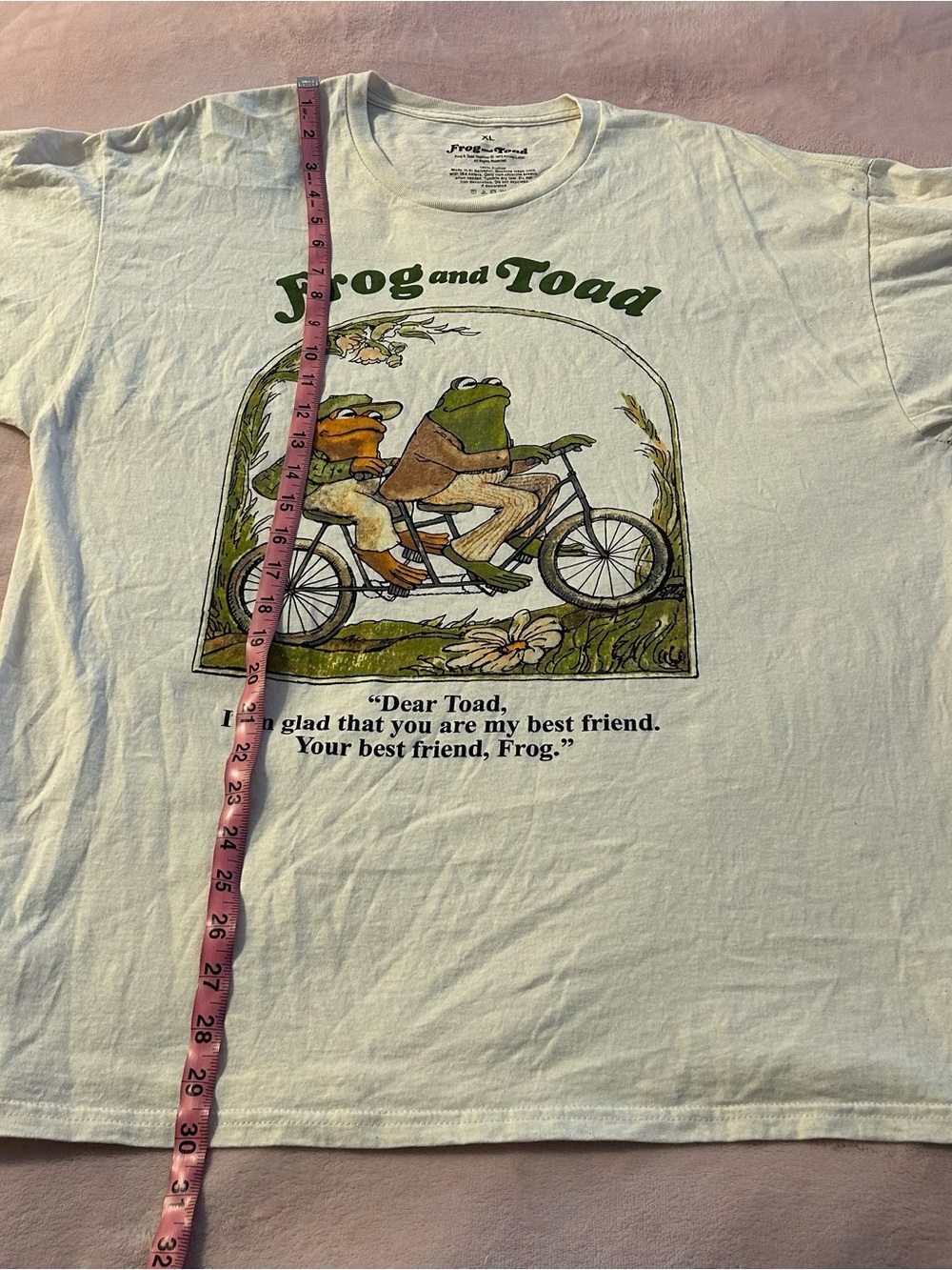 Frog and Toad off white short sleeve cotton t-shirt unisex size XL - Picture 6 of 6